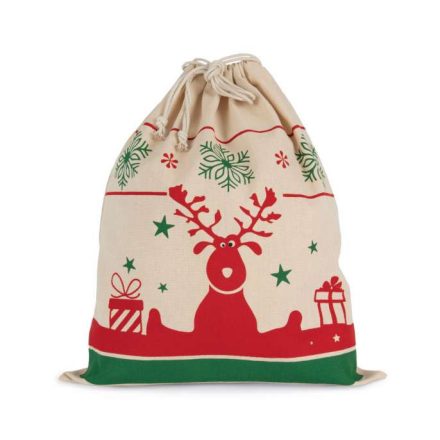 ki0735na-u   DRAWSTRING BAG WITH CHRISTMAS PATTERNS