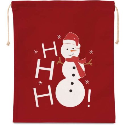 ki0745cy-u   COTTON BAG WITH SNOWMAN DESIGN AND DRAWCORD CLOSURE