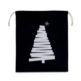   ki0746bl-u   COTTON BAG WITH CHRISTMAS TREE DESIGN AND DRAWCORD CLOSURE