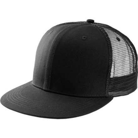 kp113bl-u   TRUCKER FLAT PEAK CAP - 6 PANELS