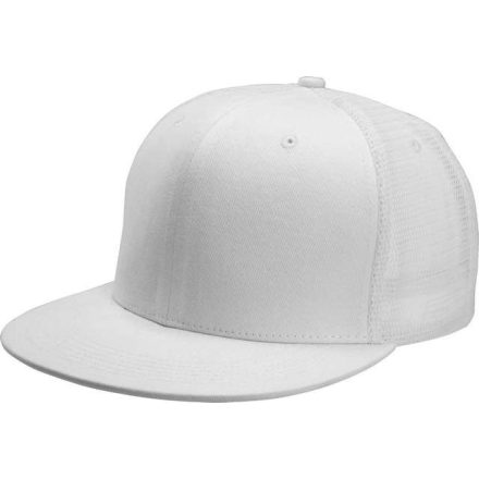 kp113wh-u   TRUCKER FLAT PEAK CAP - 6 PANELS