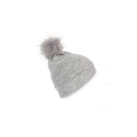 kp555lgrh-u   KNITTED BOBBLE BEANIE IN RECYCLED YARN