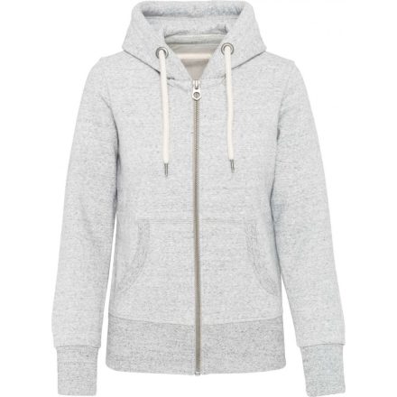 kv2307ash-2xl   LADIES' VINTAGE ZIPPED HOODED SWEATSHIRT