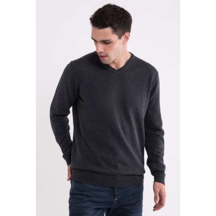 lw9133dmg-2xl   MEN’S V-NECK FINE GAUGE COTTON PULLOVER