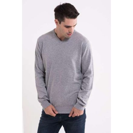 lw9133lmg-2xl   MEN’S V-NECK FINE GAUGE COTTON PULLOVER