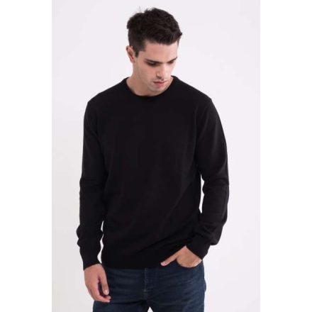 lw9188bl-l   MEN’S CREW NECK FINE GAUGE COTTON PULLOVER