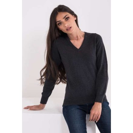 lwl9133dmg-2xl   LADIES’ V-NECK FINE GAUGE COTTON PULLOVER