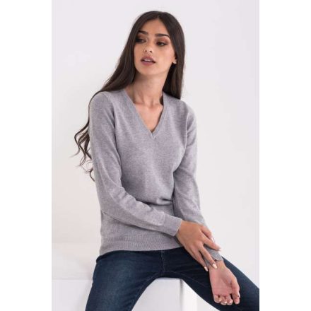 lwl9133lmg-2xl   LADIES’ V-NECK FINE GAUGE COTTON PULLOVER