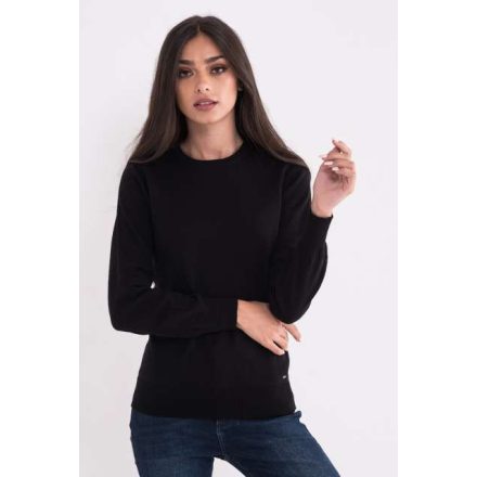 lwl9188bl-l   LADIES’ CREW NECK FINE GAUGE COTTON PULLOVER