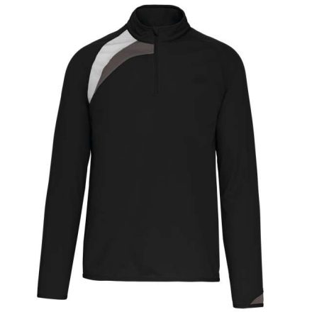 pa328bl/wh/stg-3xl   ADULTS' ZIP NECK TRAINING TOP