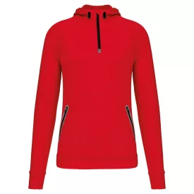 pa360re-xs   ZIP NECK HOODED SPORTS SWEATSHIRT