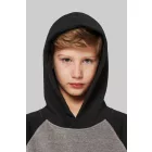 pa370grh/bl-6/8   KIDS' TWO-TONE HOODED SWEATSHIRT