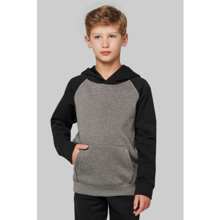 pa370grh/snv-10/12   KIDS' TWO-TONE HOODED SWEATSHIRT