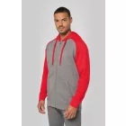 pa380grh/sre-2xl   UNISEX TWO-TONE ZIPPED HOODED FLEECE JACKET