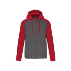 pa380grh/sre-s   UNISEX TWO-TONE ZIPPED HOODED FLEECE JACKET