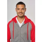 pa380grh/sre-s   UNISEX TWO-TONE ZIPPED HOODED FLEECE JACKET