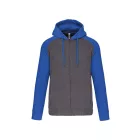 pa380grh/sro-3xl   UNISEX TWO-TONE ZIPPED HOODED FLEECE JACKET