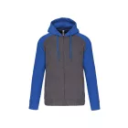 pa380grh/sro-xs   UNISEX TWO-TONE ZIPPED HOODED FLEECE JACKET