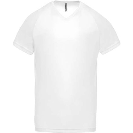 pa476wh-2xl   MEN’S V-NECK SHORT SLEEVE SPORTS T-SHIRT