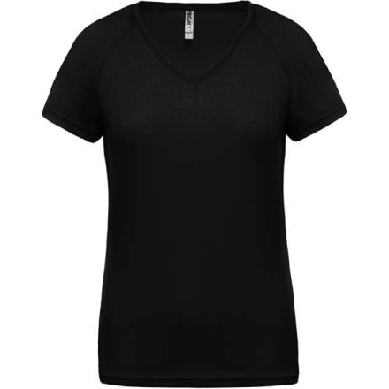 pa477bl-2xl   LADIES’ V-NECK SHORT SLEEVE SPORTS T-SHIRT