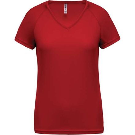 pa477re-2xl   LADIES’ V-NECK SHORT SLEEVE SPORTS T-SHIRT