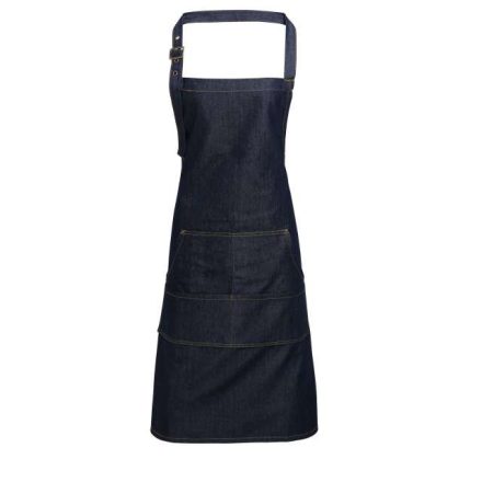 pr126id-u   JEANS STITCH DENIM BIB APRON