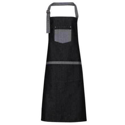 pr127bld-u   'DOMAIN' CONTRAST DENIM BIB APRON