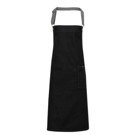 pr134bld-u   'DISTRICT' WAXED LOOK DENIM BIB APRON