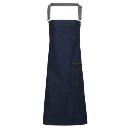 pr134id-u   'DISTRICT' WAXED LOOK DENIM BIB APRON