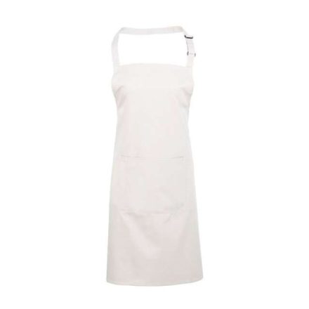 pr154wh-u   ‘COLOURS COLLECTION’ BIB APRON WITH POCKET