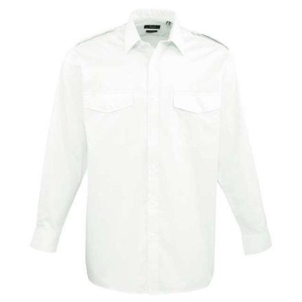 pr210wh-l   MEN’S LONG SLEEVE PILOT SHIRT