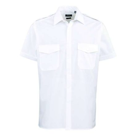 pr212wh-xl   MEN’S SHORT SLEEVE PILOT SHIRT