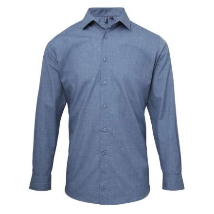 pr217id-2xl   MEN'S CROSS-DYE ROLL SLEEVE POPLIN BAR SHIRT