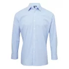 pr220lb/wh-xs   MEN'S LONG SLEEVE GINGHAM COTTON MICROCHECK SHIRT