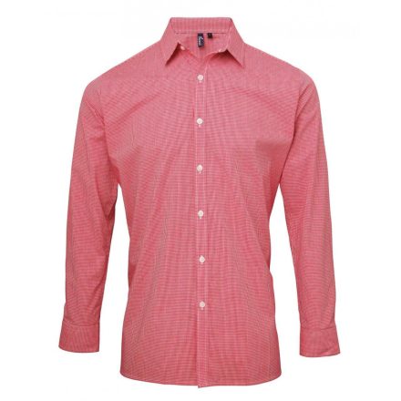 pr220re/wh-3xl   MEN'S LONG SLEEVE GINGHAM COTTON MICROCHECK SHIRT