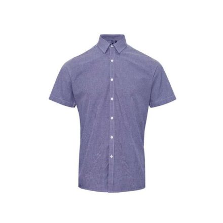 pr221nv/wh-2xl   MEN'S SHORT SLEEVE GINGHAM COTTON MICROCHECK SHIRT