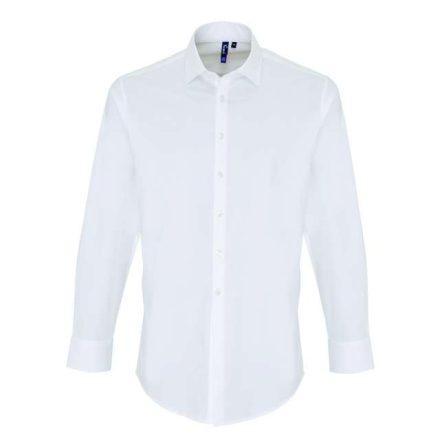 pr244wh-2xl   MEN'S STRETCH-FIT COTTON POPLIN LONG SLEEVE SHIRT