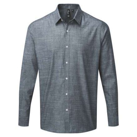 pr245ind-3xl   MEN'S COTTON SLUB CHAMBRAY LONG SLEEVE SHIRT