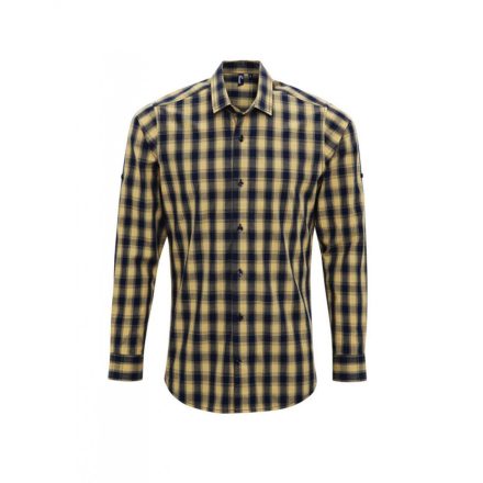 pr250ca/nv-m   'MULLIGAN' CHECK - MEN'S LONG SLEEVE COTTON SHIRT