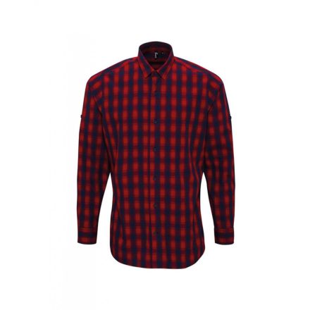 pr250re/nv-2xl   'MULLIGAN' CHECK - MEN'S LONG SLEEVE COTTON SHIRT