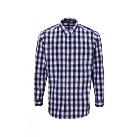 pr250wh/nv-2xl   'MULLIGAN' CHECK - MEN'S LONG SLEEVE COTTON SHIRT