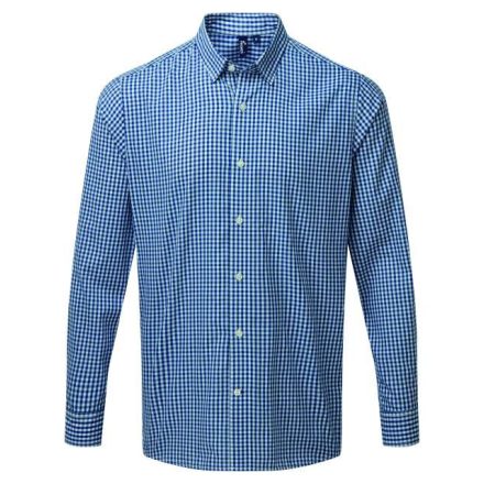 pr252nv/wh-2xl   'MAXTON' CHECK MEN'S LONG SLEEVE SHIRT