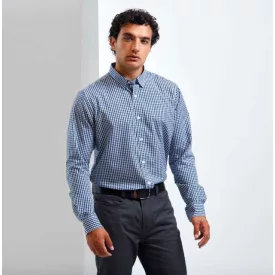   pr252ste/bl-s   'MAXTON' CHECK MEN'S LONG SLEEVE SHIRT