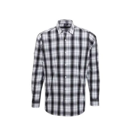 pr254bl/wh-2xl   'GINMILL' CHECK - MEN'S LONG SLEEVE COTTON SHIRT