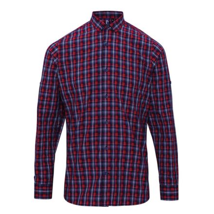 pr256nv/re-s   'SIDEHILL' CHECK - MEN'S LONG SLEEVE COTTON SHIRT