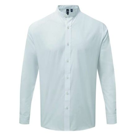 pr258wh-2xl   BANDED COLLAR 'GRANDAD' LONG SLEEVE SHIRT