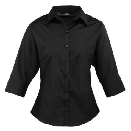 pr305bl-2xl   WOMEN'S POPLIN 3/4 SLEEVE BLOUSE