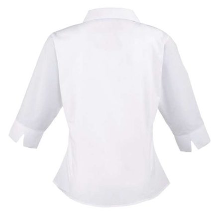 pr305wh-2xl   WOMEN'S POPLIN 3/4 SLEEVE BLOUSE