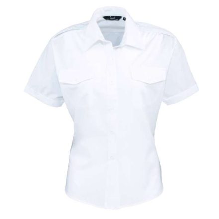 pr312wh-2xl   WOMEN'S SHORT SLEEVE PILOT SHIRT