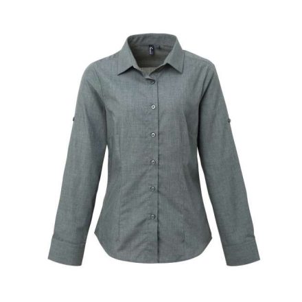 pr317gd-2xl   WOMEN'S CROSS-DYE ROLL SLEEVE POPLIN BAR SHIRT